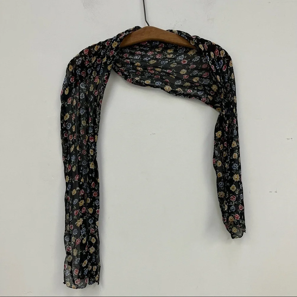 Vintage 90s Chiffon Floral Scarf